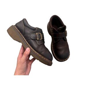 Vintage Dr Martens Platform Shoe Monk Strap Oxford Womens 9 Mens 8 Brown